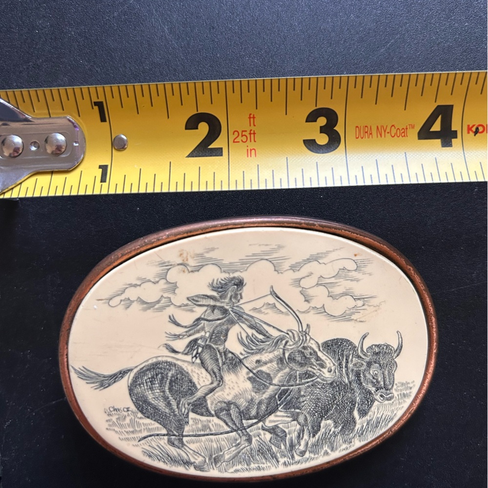 Vintage Western Belt Buckle with Cowboy Design